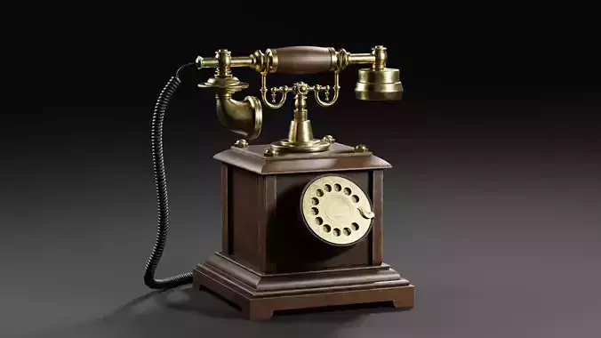 Vintage Rotary Telephone 3D model