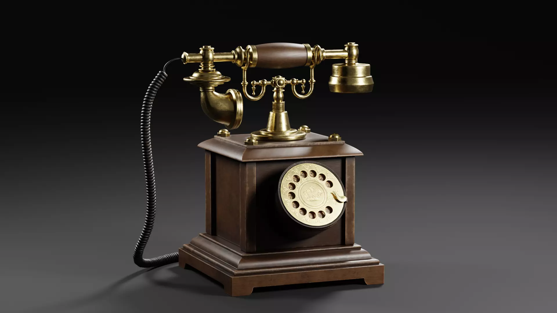 Vintage Rotary Telephone 3D model_0