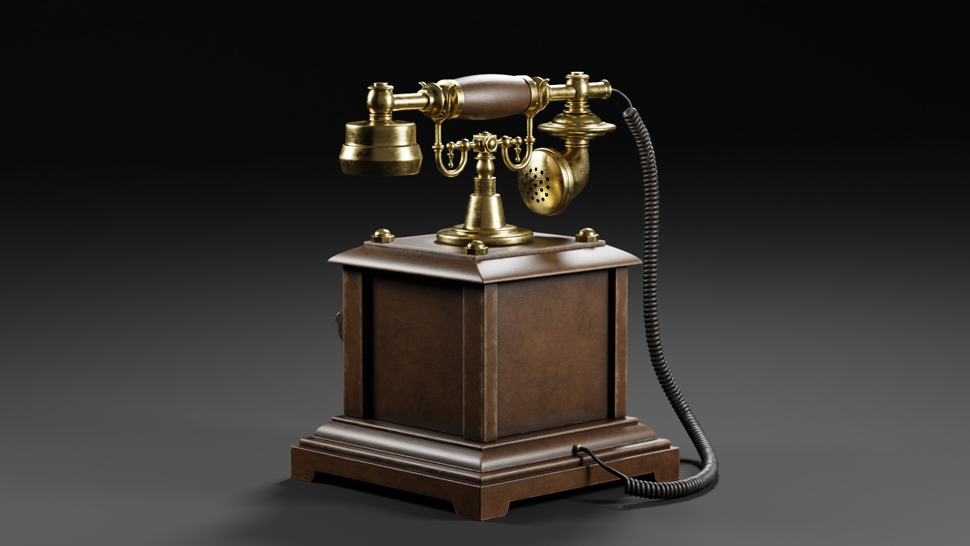 Vintage Rotary Telephone 3D model_3