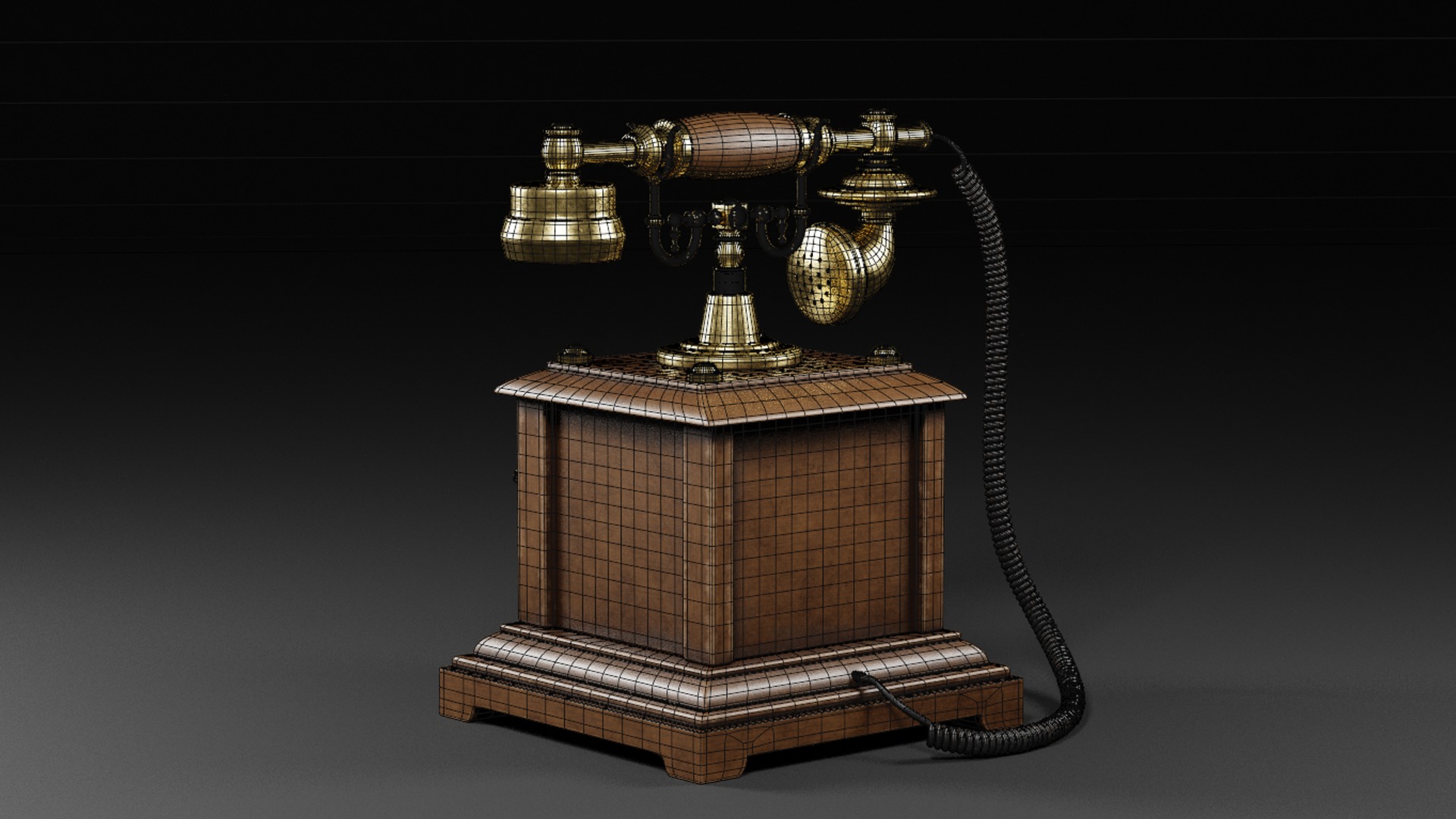 Vintage Rotary Telephone 3D model_10