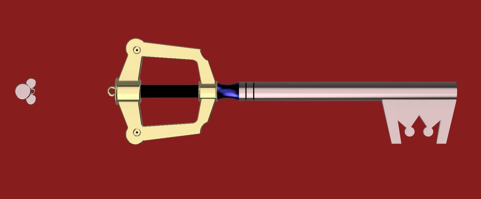 Kingdom Hearts - Sora Kingdom Key keyblade 3D print model_4