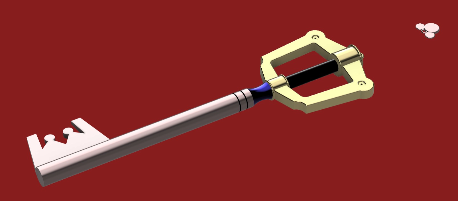 Kingdom Hearts - Sora Kingdom Key keyblade 3D print model_2