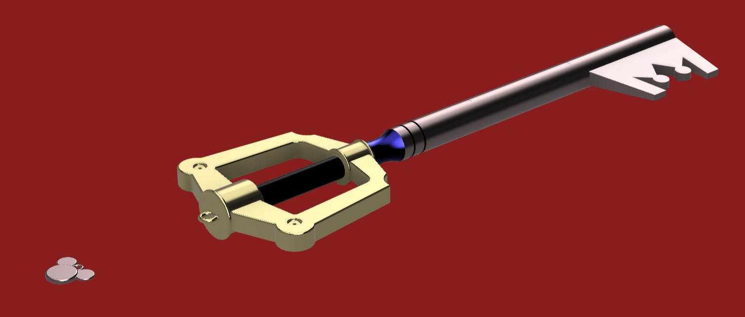 Kingdom Hearts - Sora Kingdom Key keyblade 3D print model_3