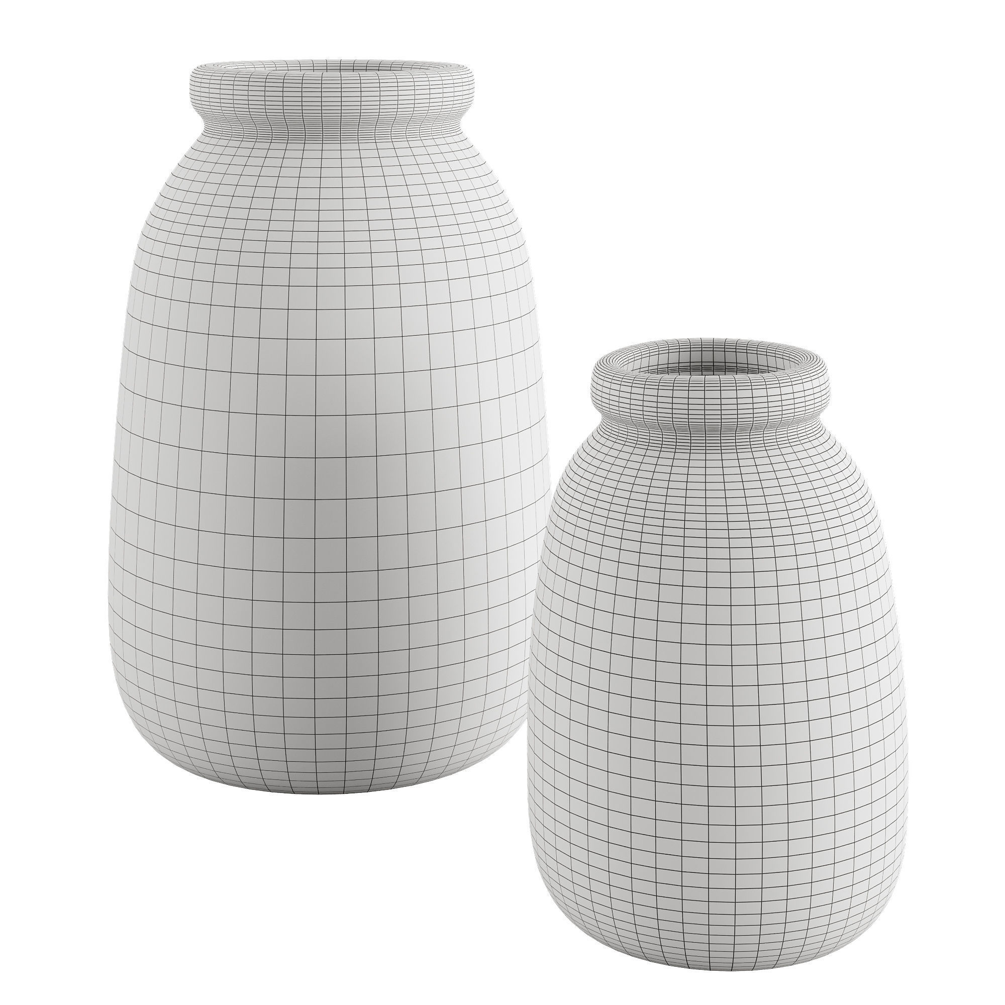 Textured Decorative Vase 3D model_3