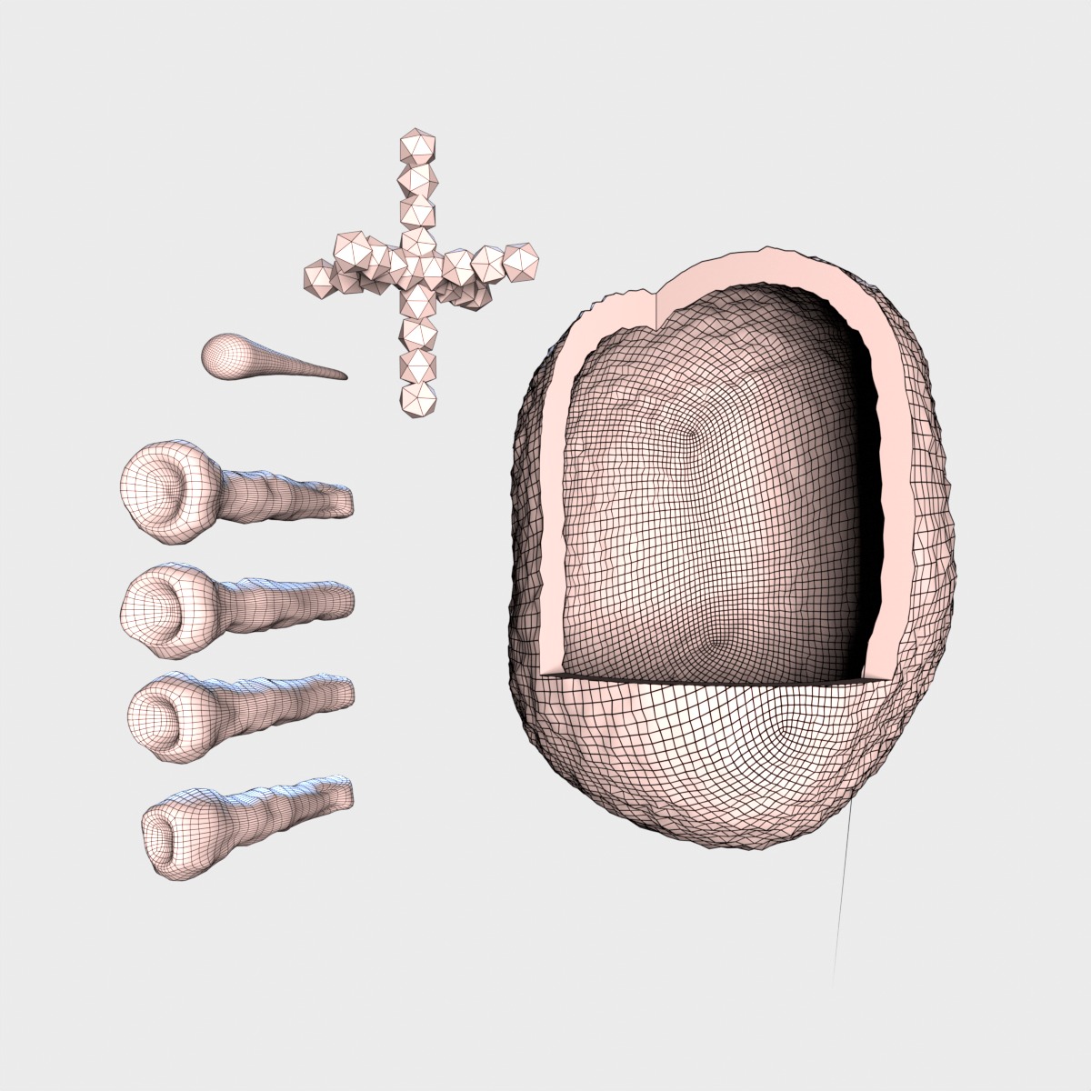 Flu Influenza Molecule 3D model_4