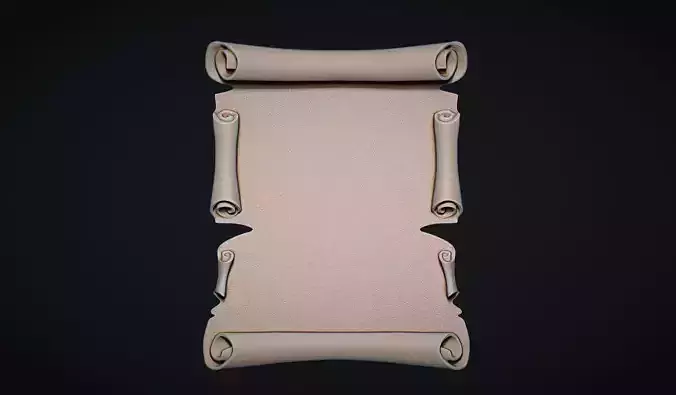 Parchment scroll 3D print model