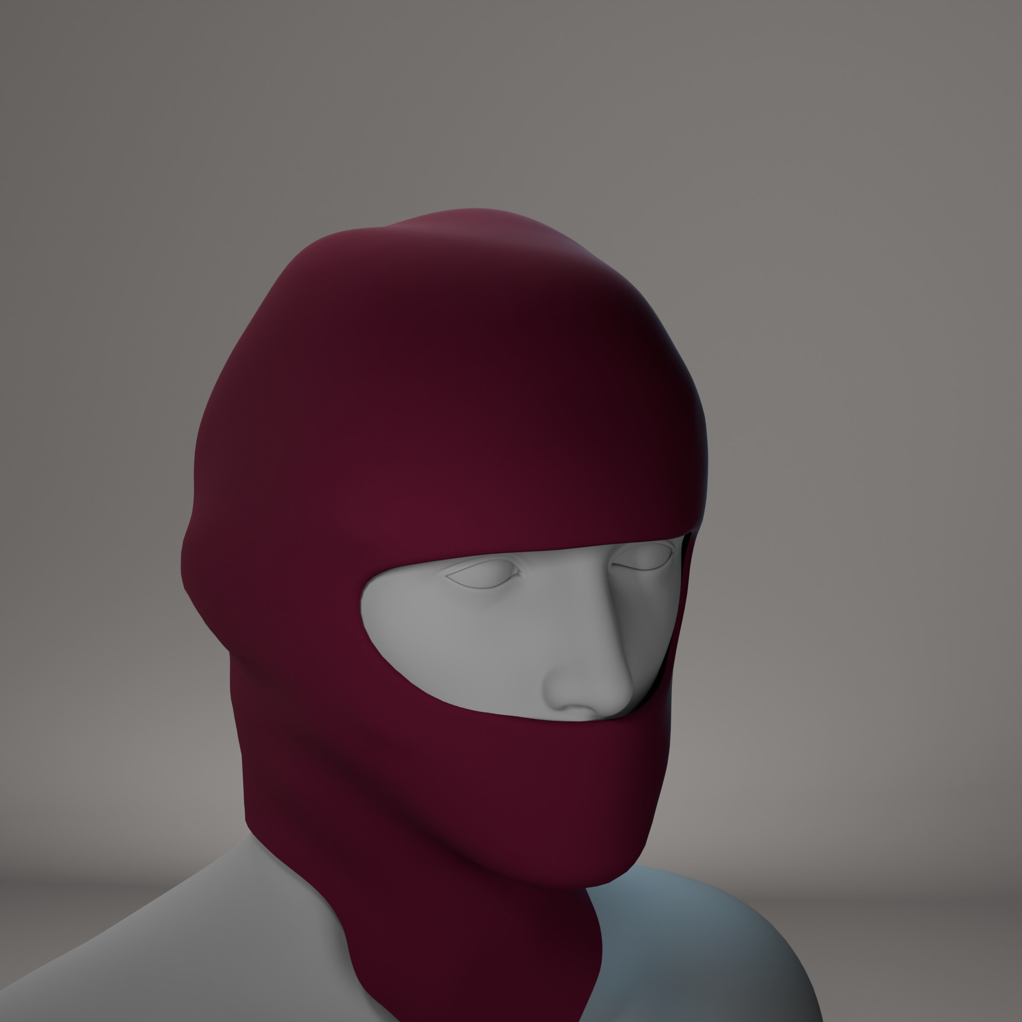 Black Balaclava Mask 3D Model Low-poly 3D model_8