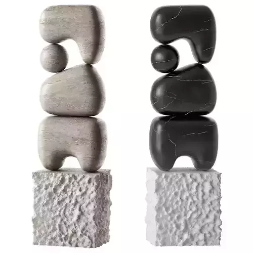 Modern abstract sculpture Stone organic shape 3D model