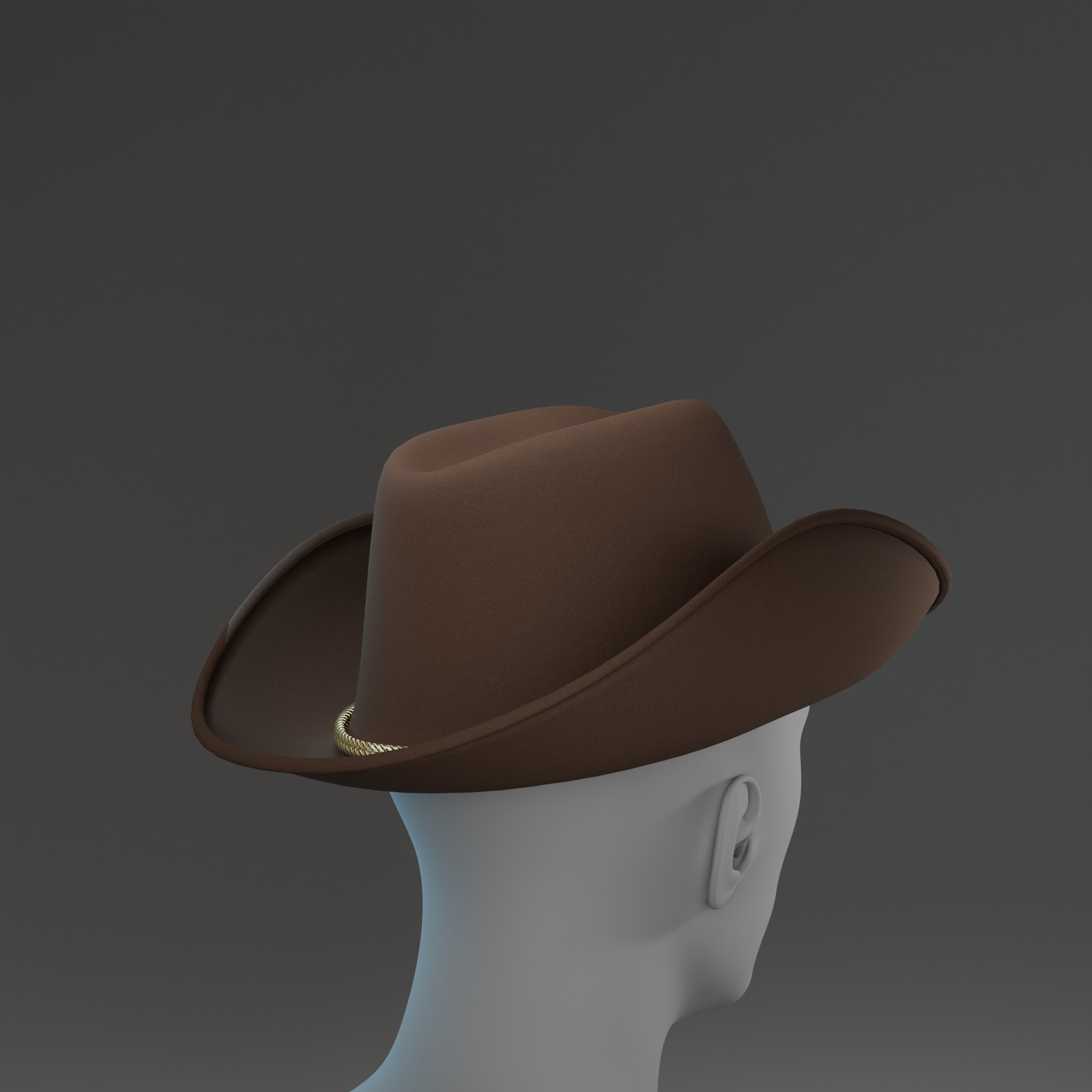Classic Western Sheriffs Hat 3D Model Low-poly 3D model_7