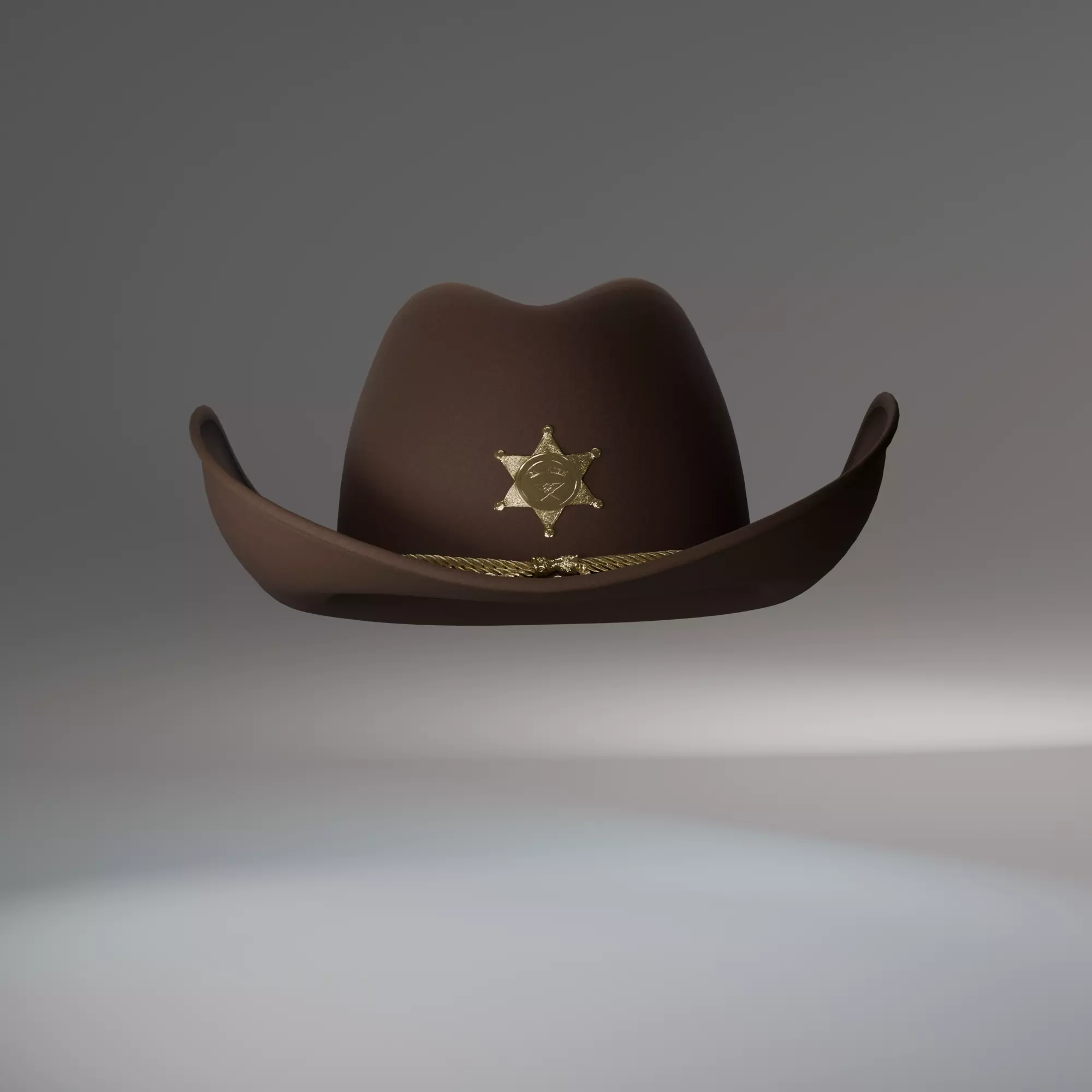 Classic Western Sheriffs Hat 3D Model Low-poly 3D model_0