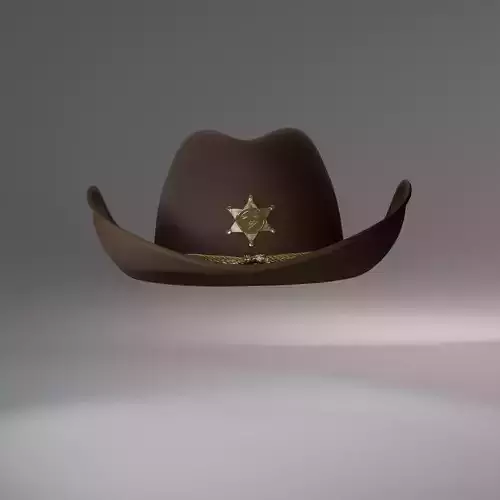 Classic Western Sheriffs Hat 3D Model
