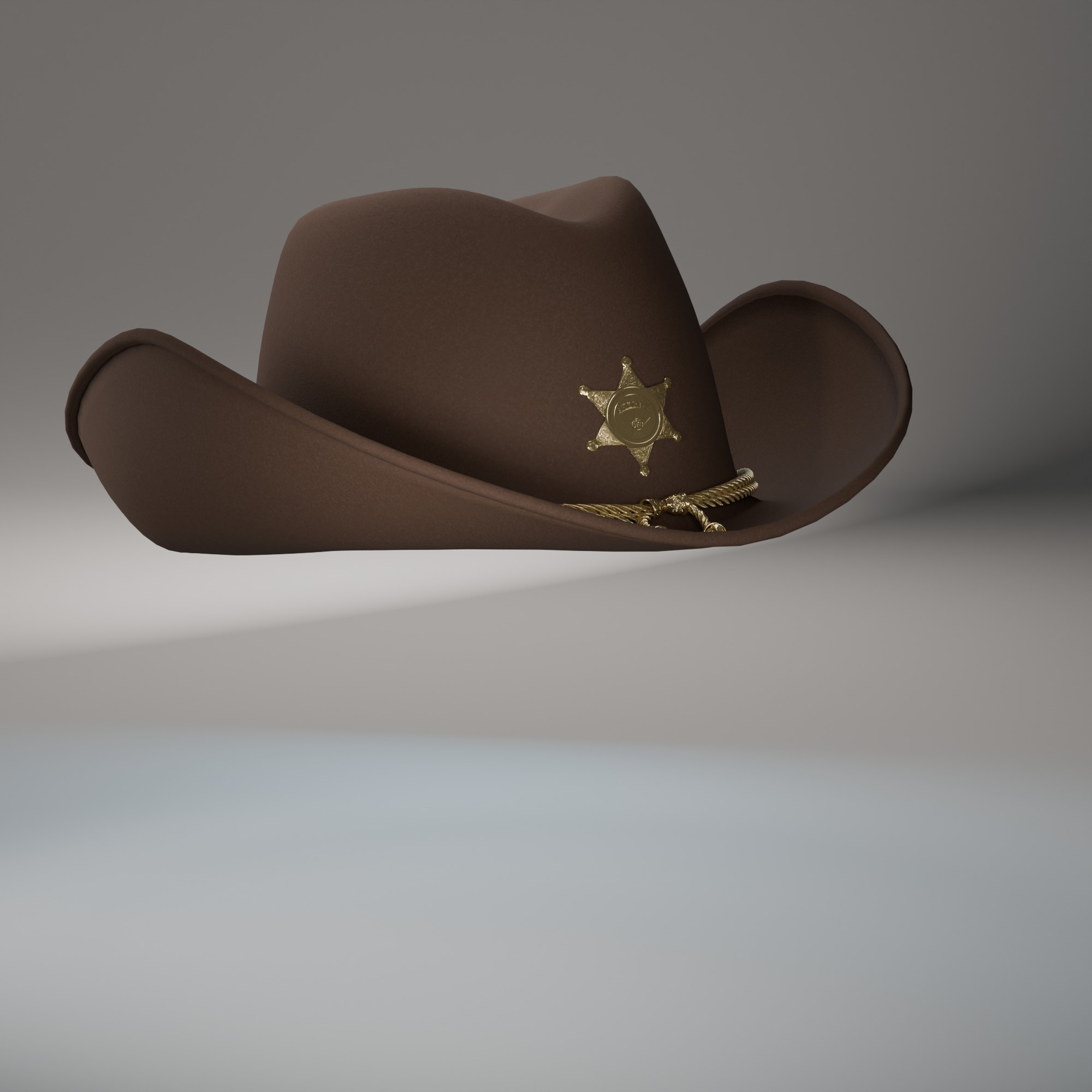 Classic Western Sheriffs Hat 3D Model Low-poly 3D model_4