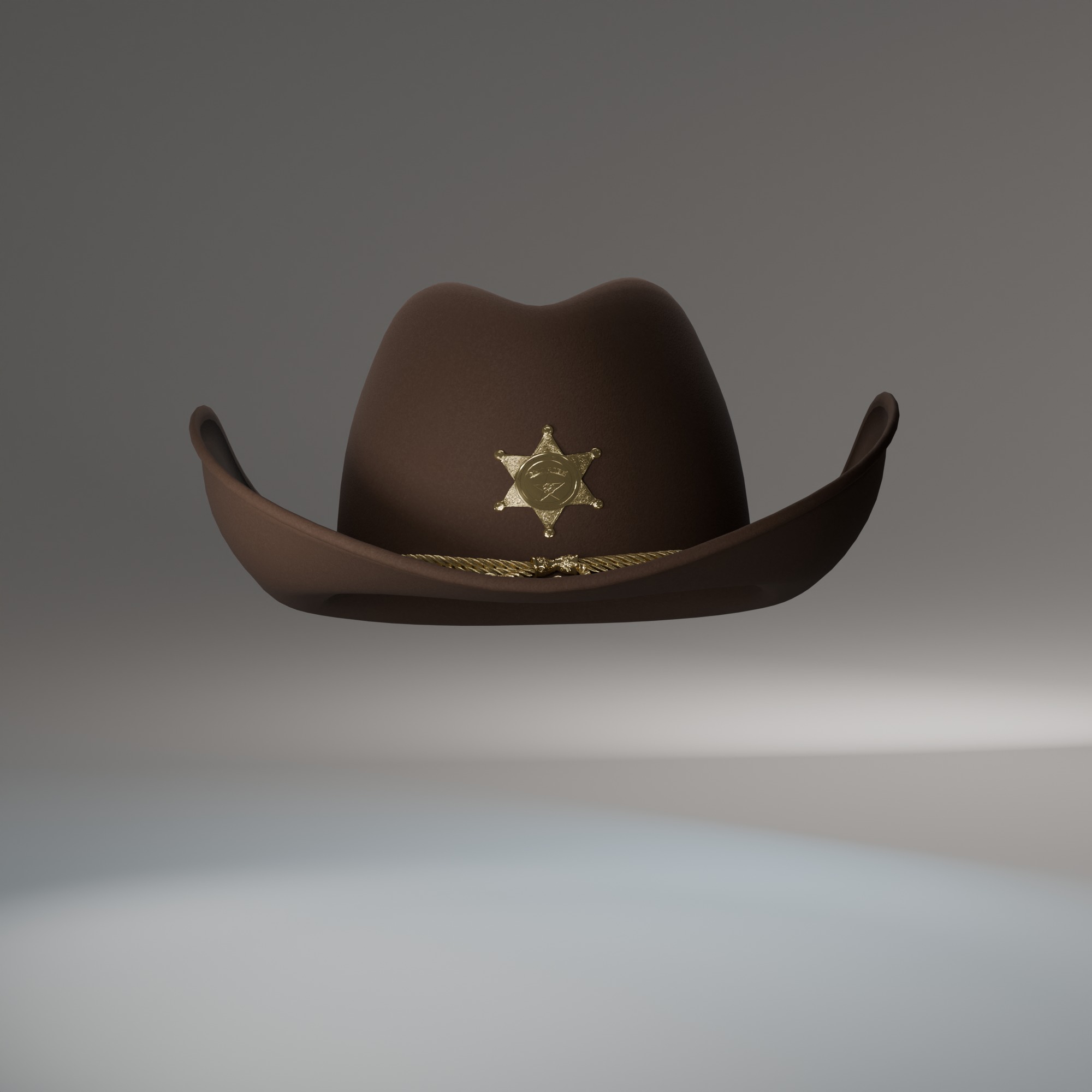 Classic Western Sheriffs Hat 3D Model Low-poly 3D model_2