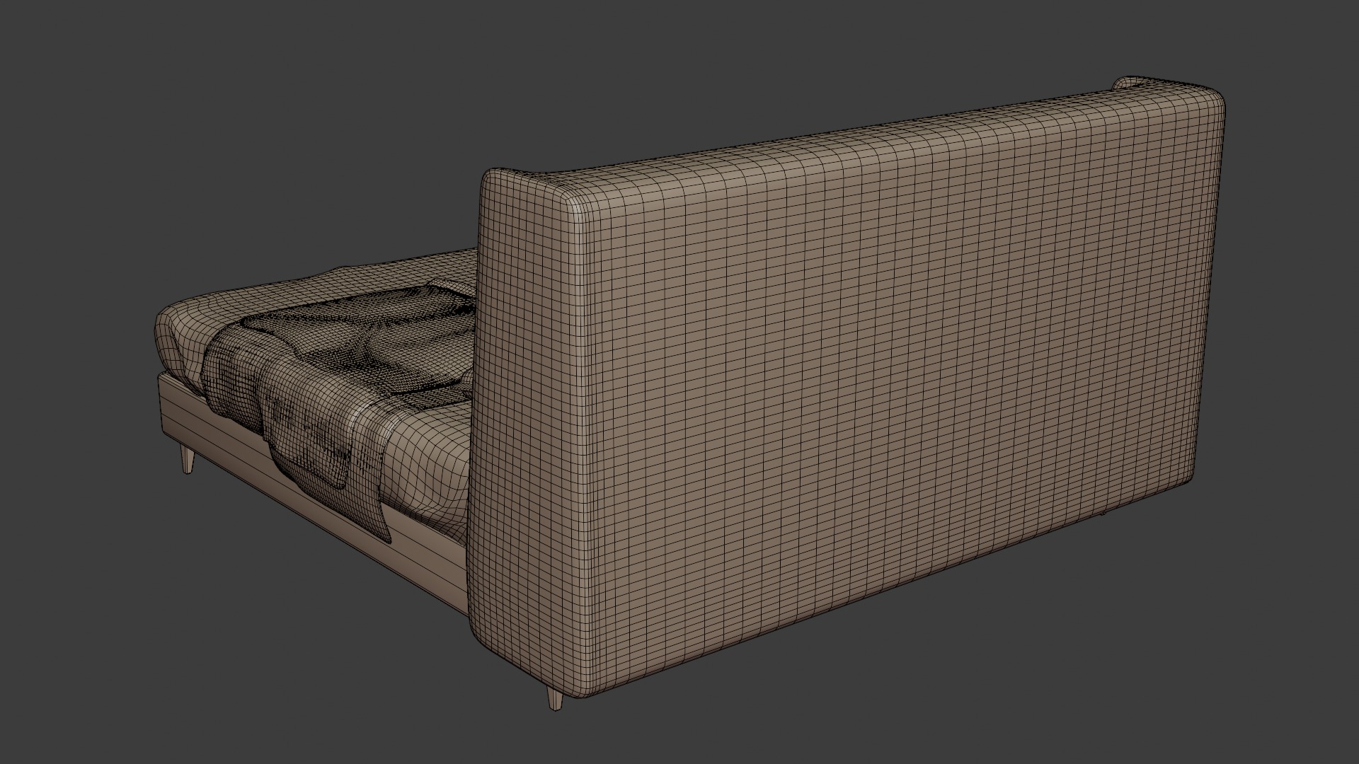 Leather bed in a modern and simple style 3D model_7