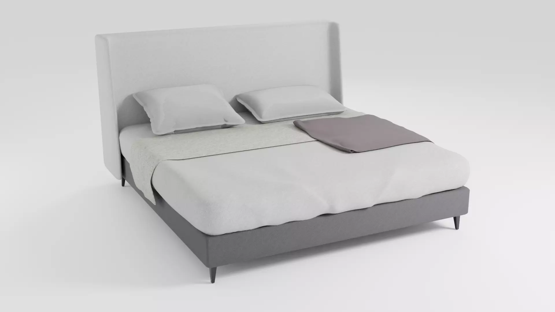 Leather bed in a modern and simple style 3D model_0
