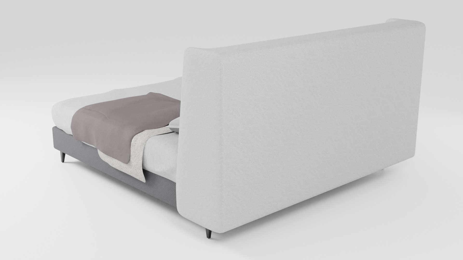 Leather bed in a modern and simple style 3D model_3