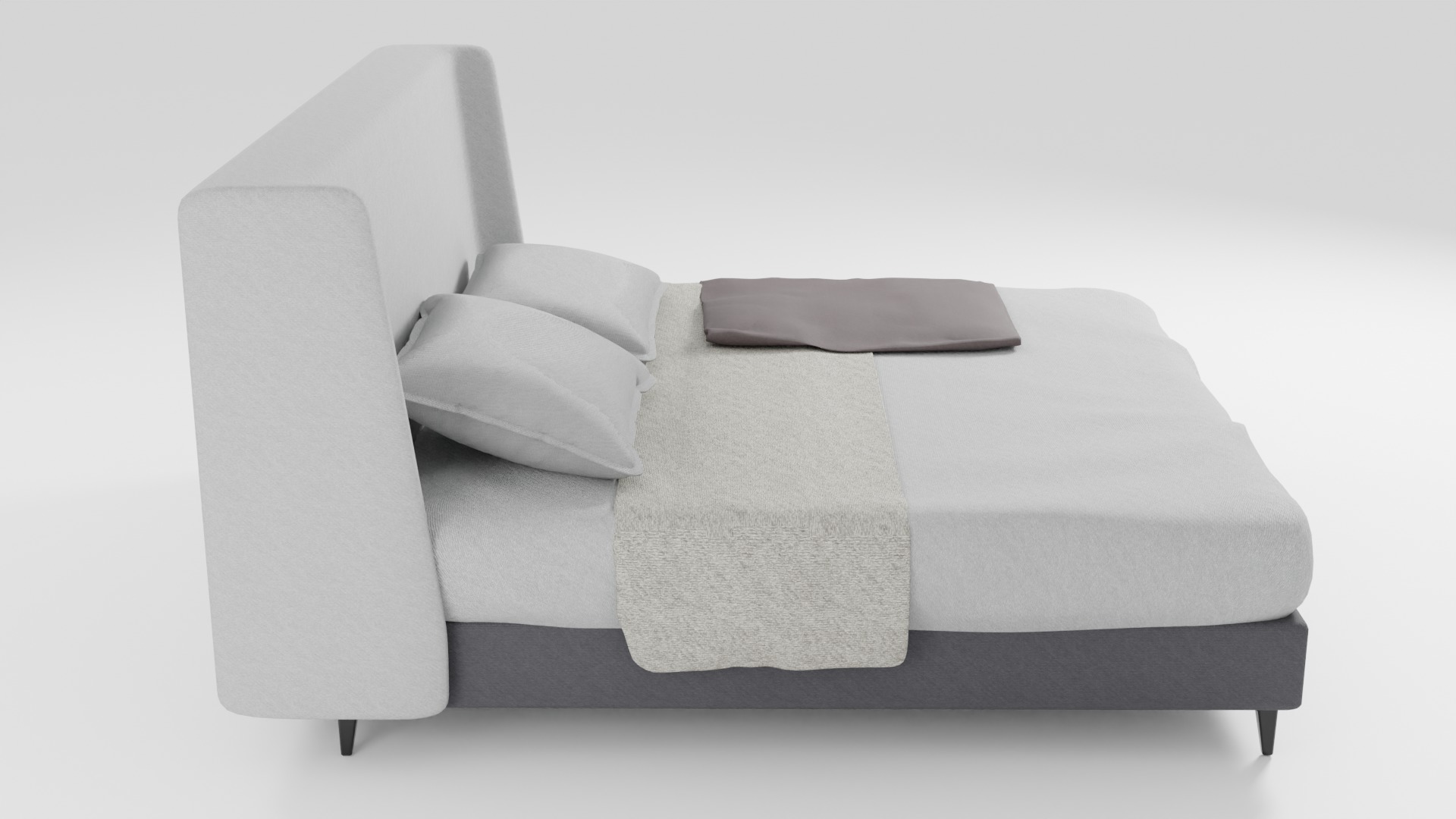 Leather bed in a modern and simple style 3D model_1