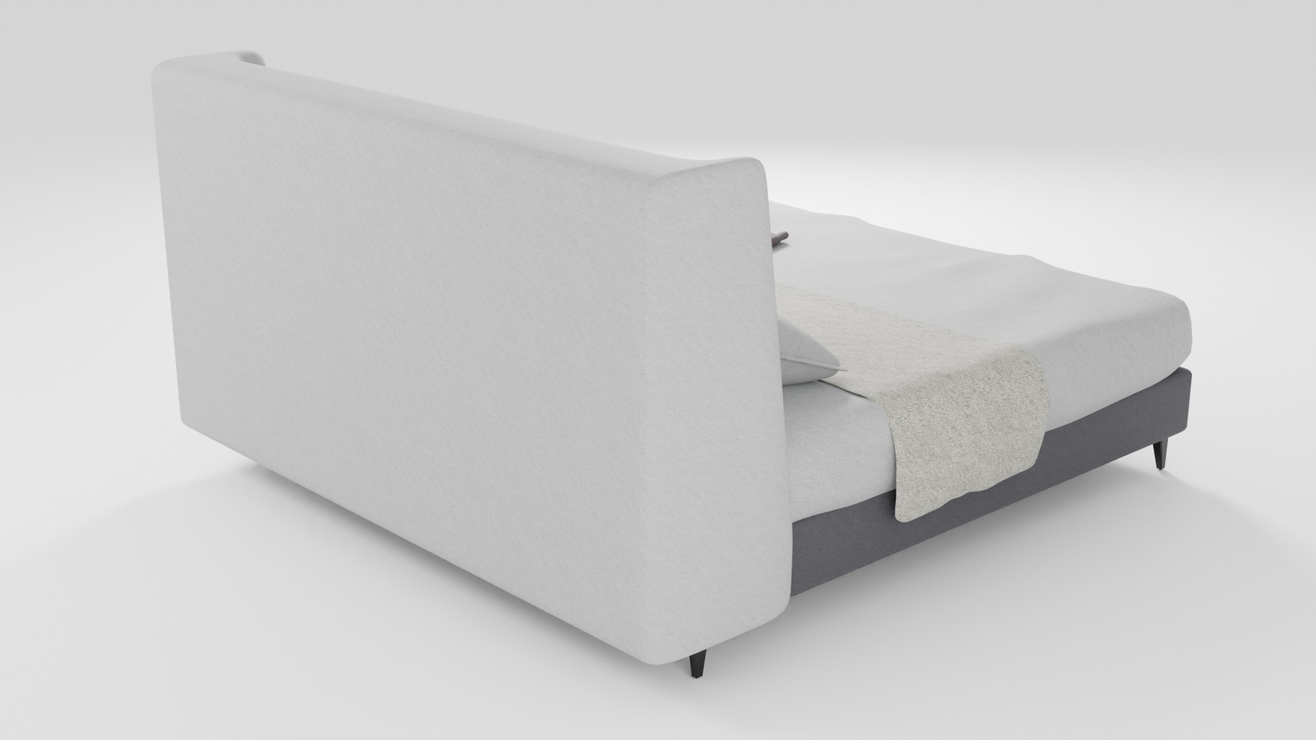 Leather bed in a modern and simple style 3D model_2