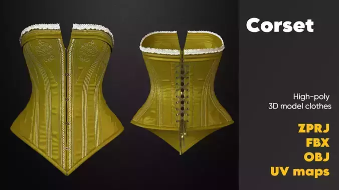 3D model Clothing high-poly model Corset
