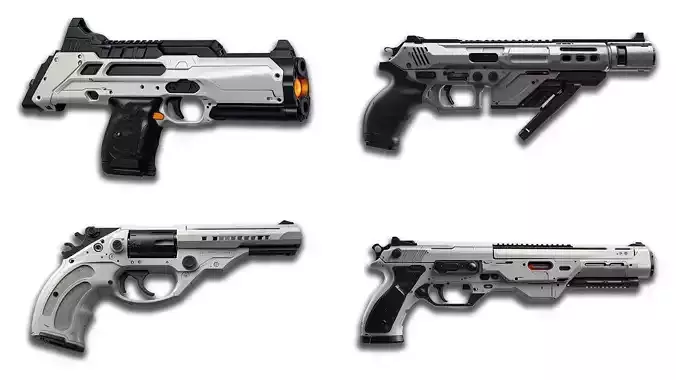 Lowpoly Sci-fi Futuristic Gun Pack