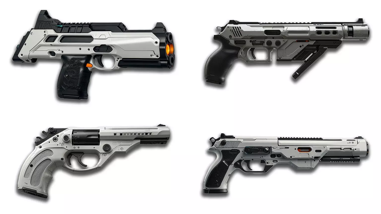 Lowpoly Sci-fi Futuristic Gun Pack 3D model_0