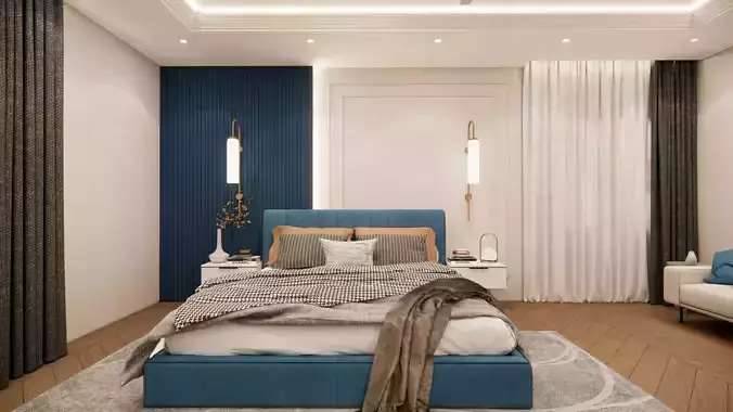 MASTER BEDROOM  Low-poly 3D model
