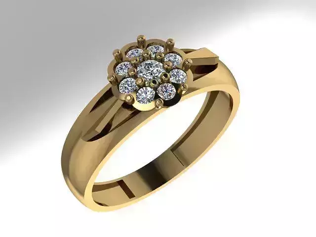 Ring With Floral Diamonds Printable File