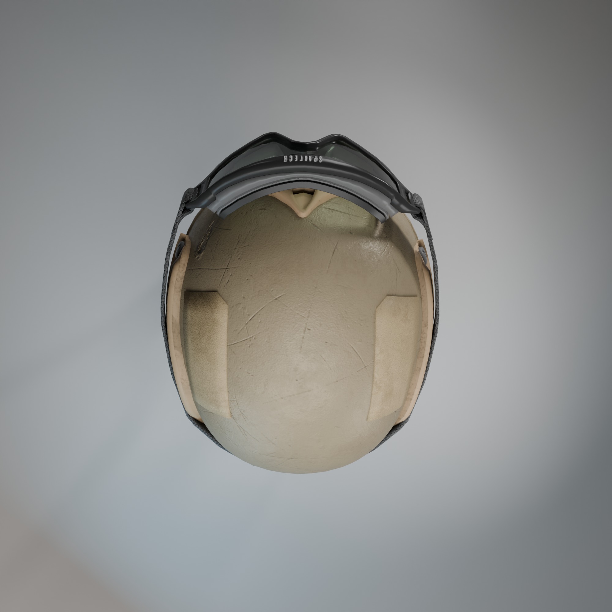 Advanced Tactical Helmet with Ballistic Goggles 3D military Low-poly 3D model_4