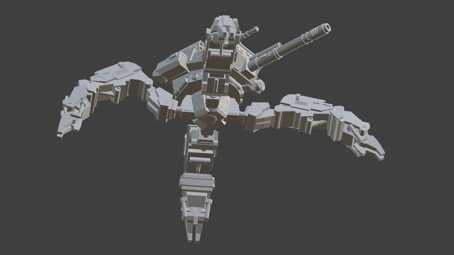 Spider gun walker 3D print model_5