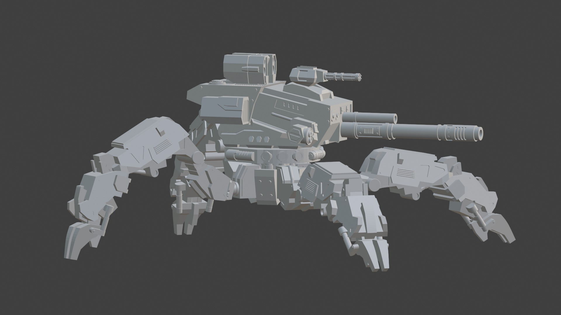 Spider gun walker 3D print model_4