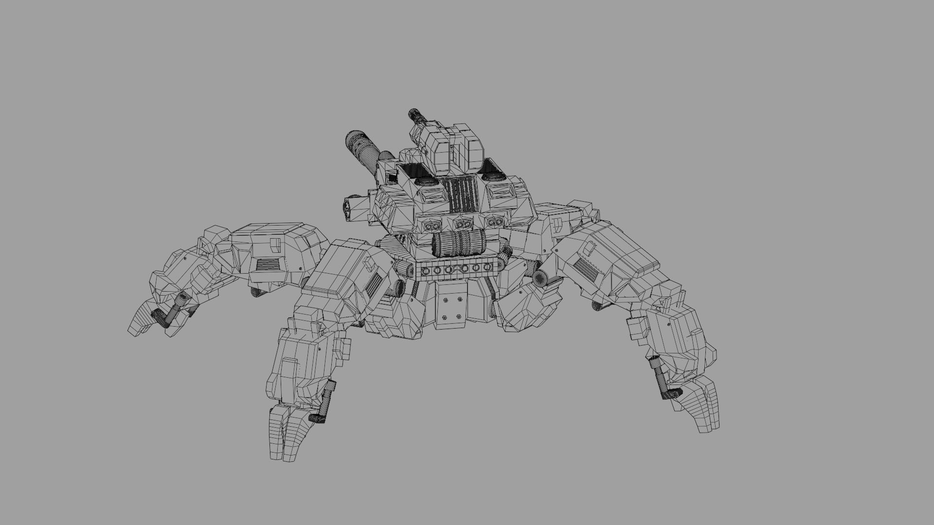 Spider gun walker 3D print model_9