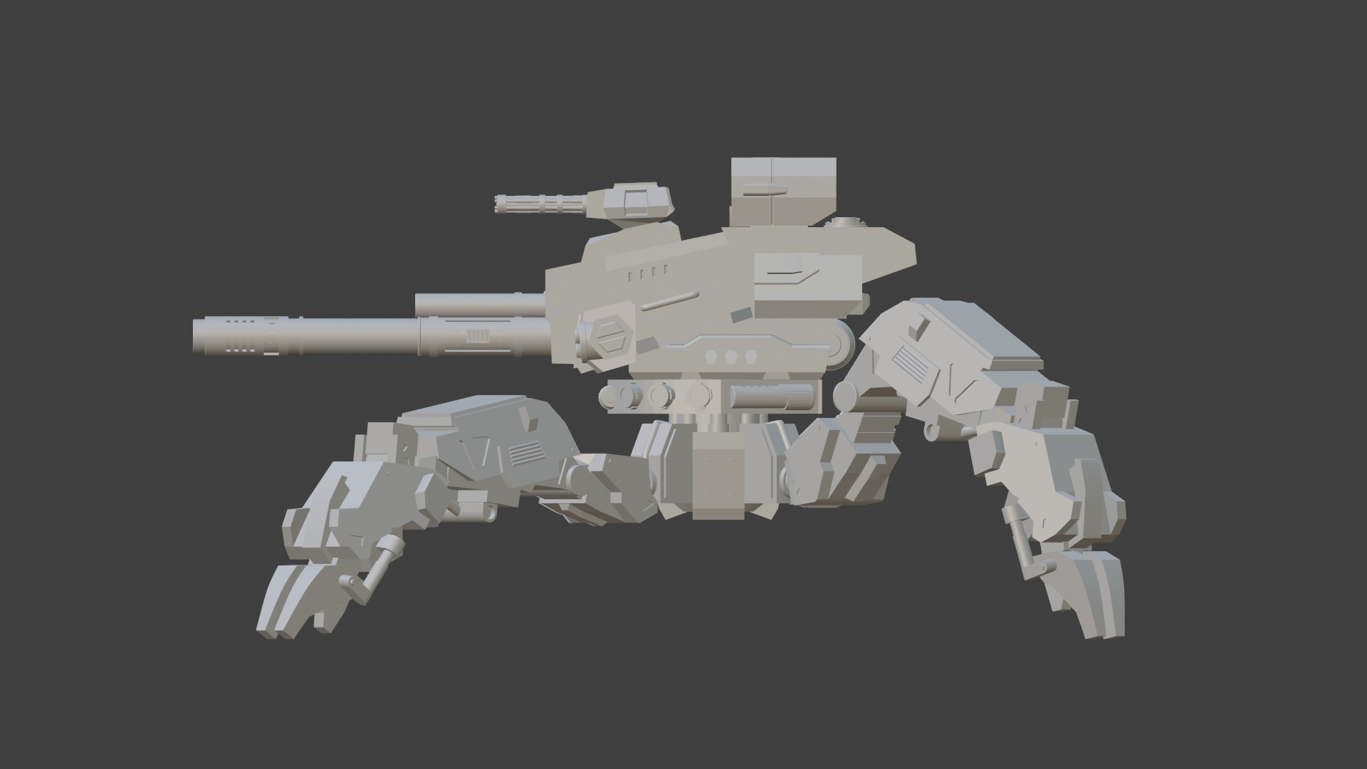 Spider gun walker 3D print model_2