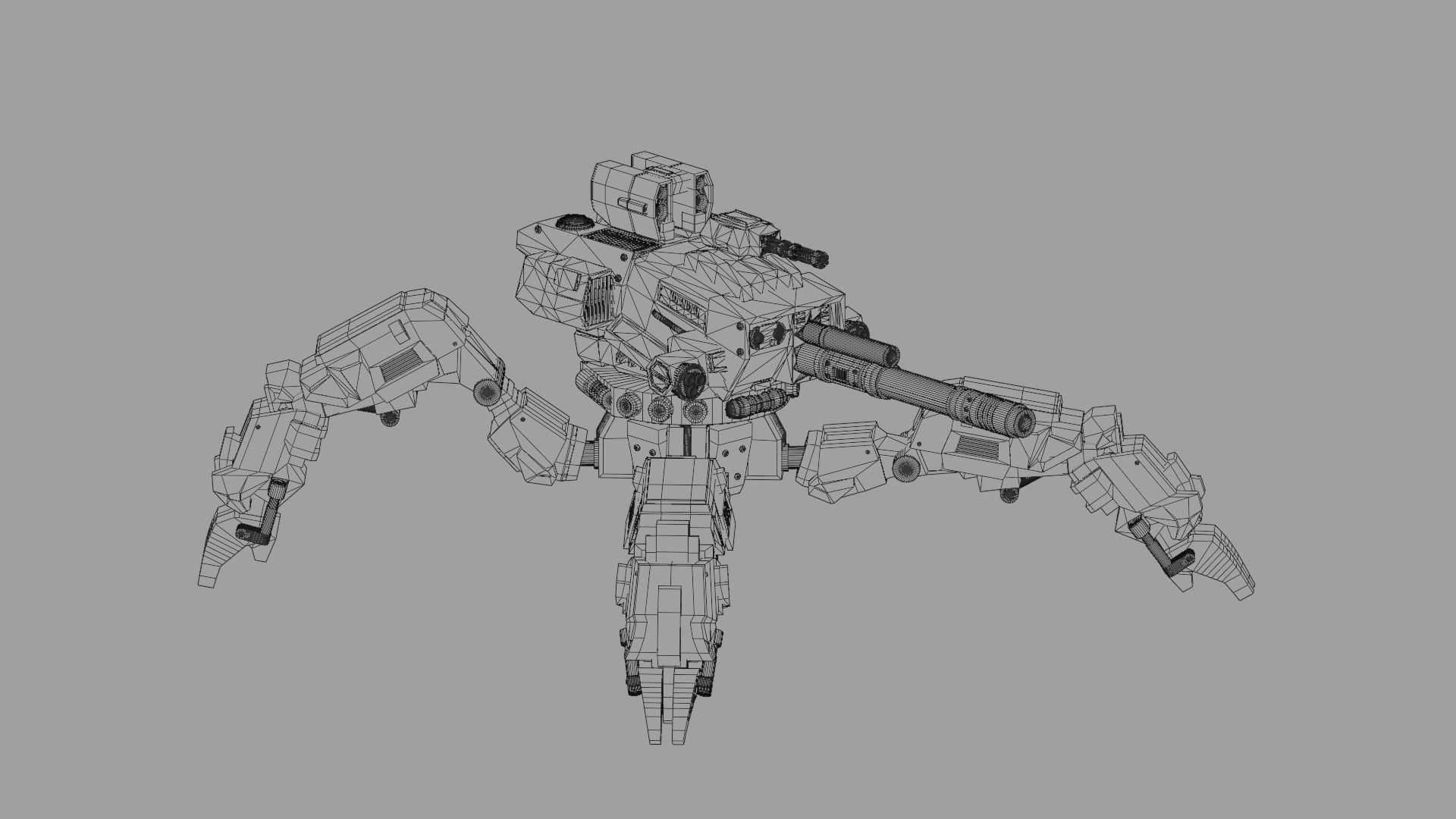 Spider gun walker 3D print model_8
