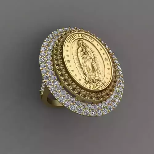 Guadalupe Our Lady Ring 3D Print Model 3D print model