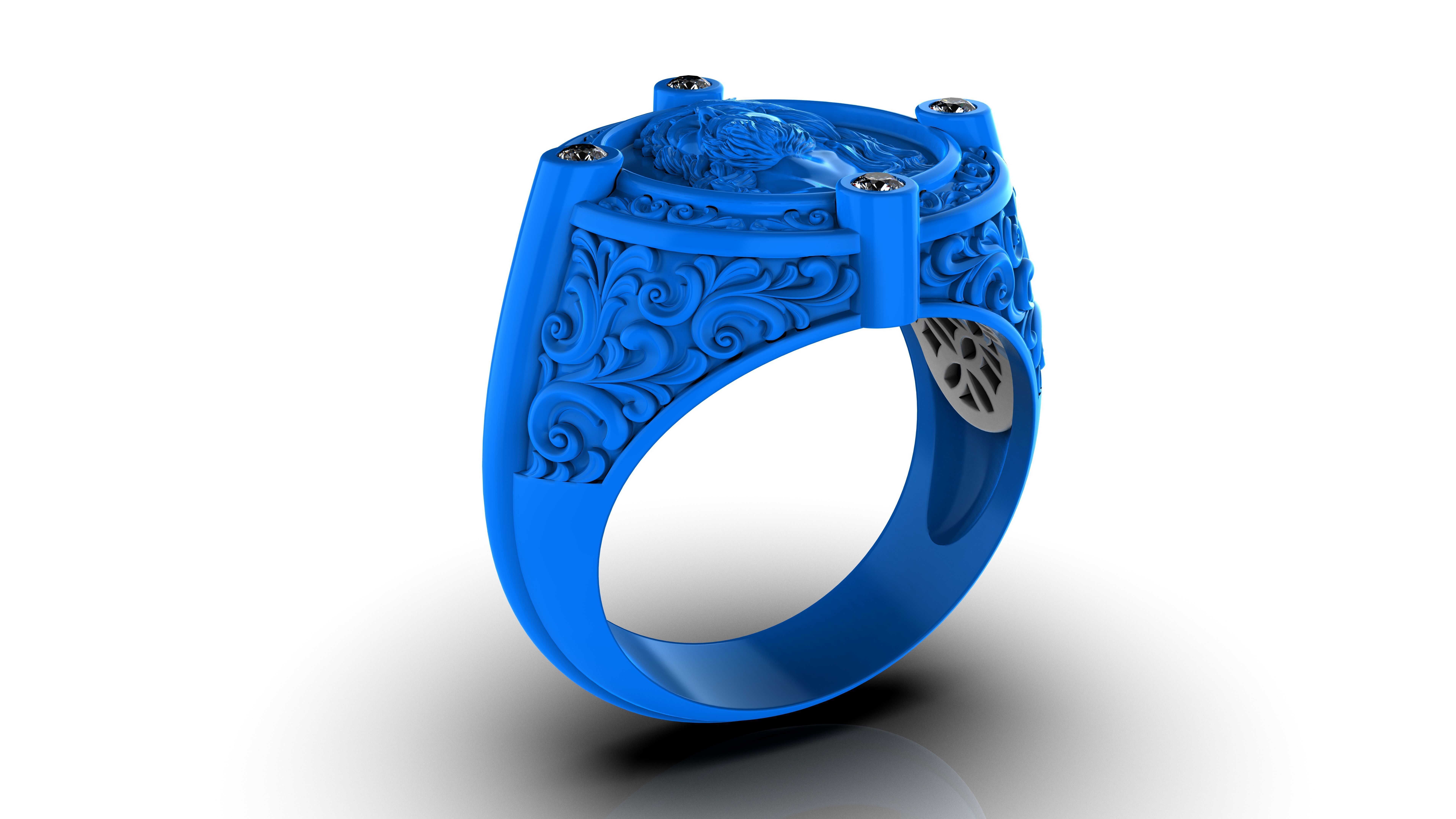 Jesus ring pattern 3D print model_3