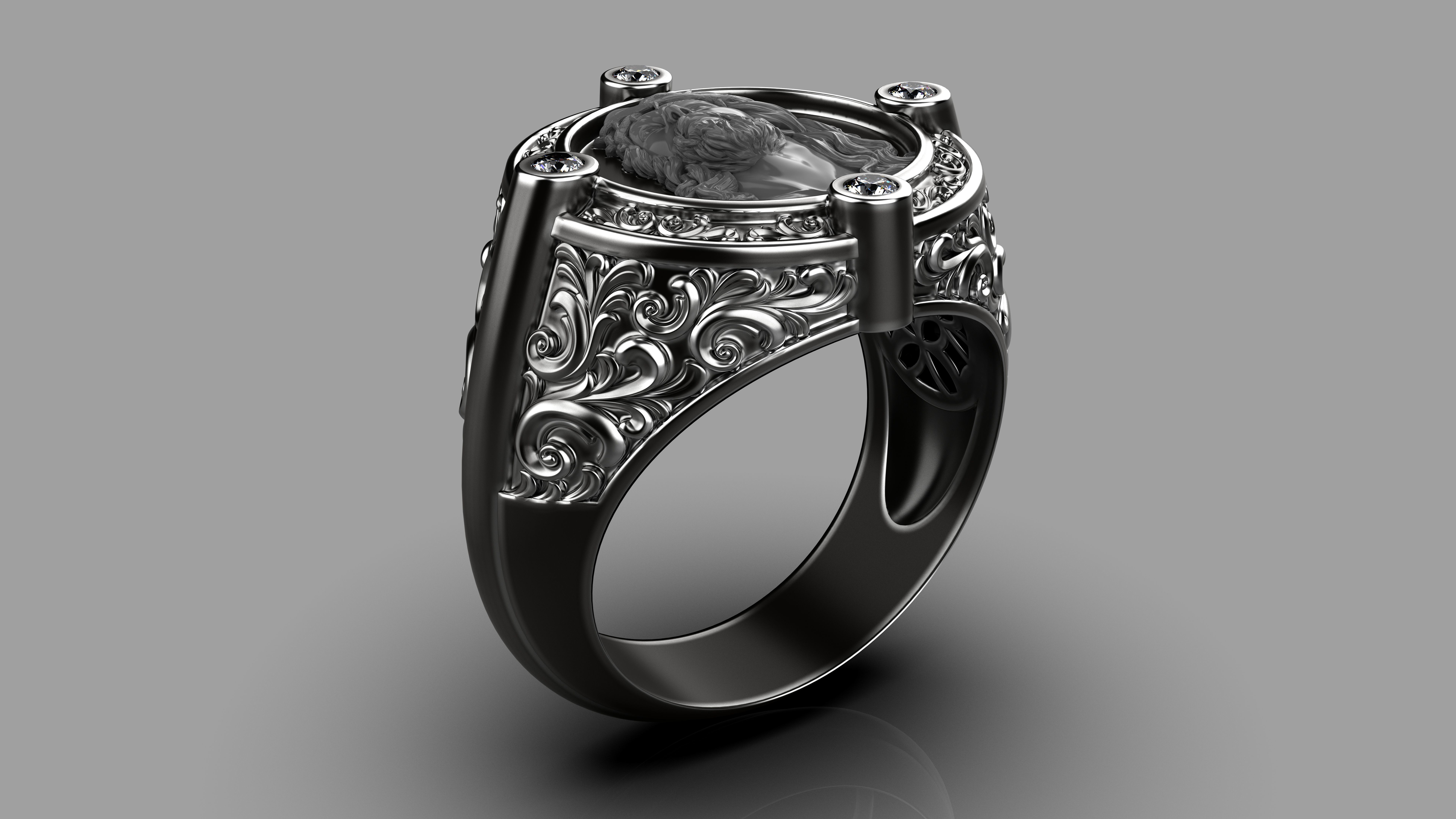 Jesus ring pattern 3D print model_2