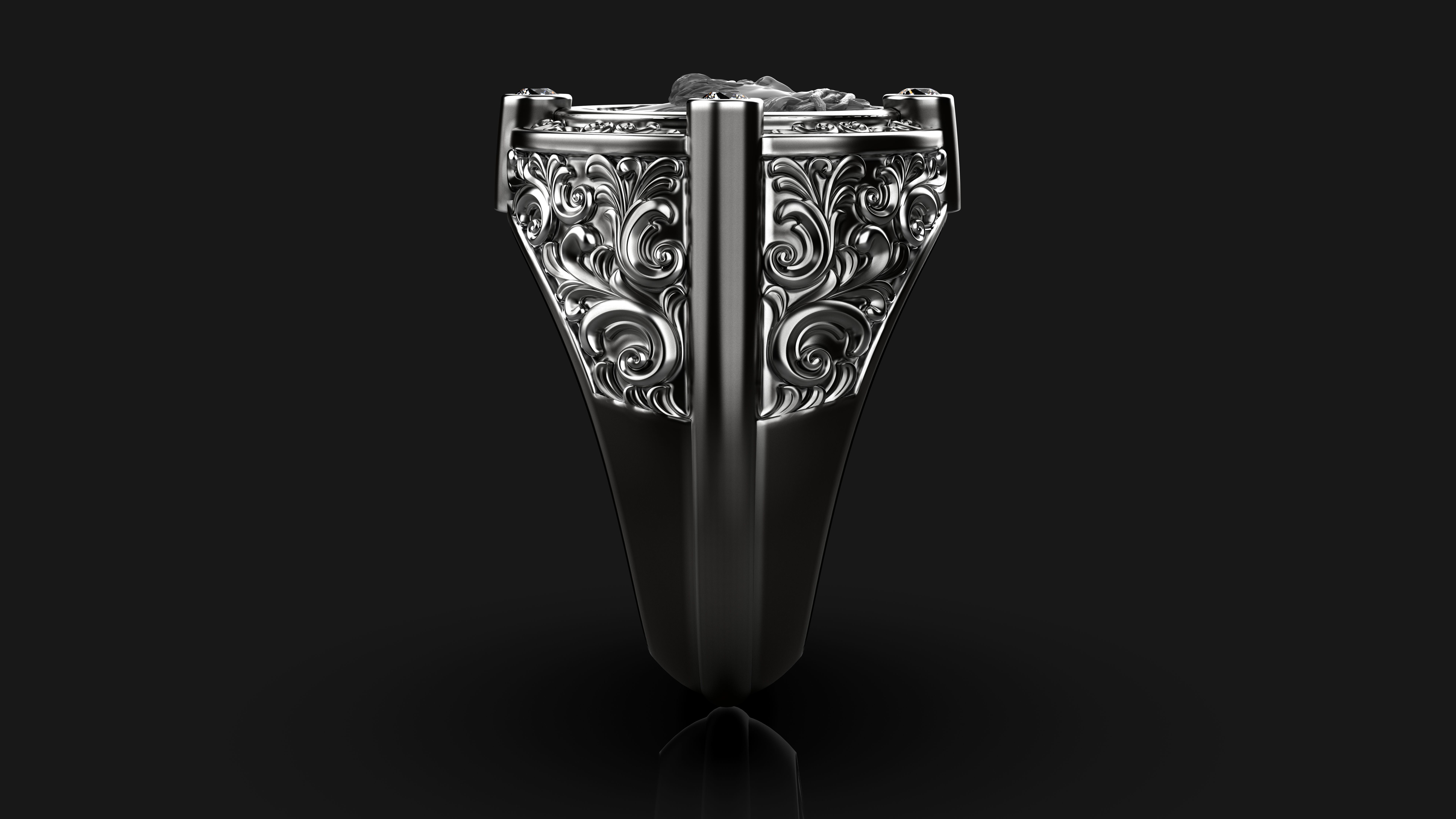 Jesus ring pattern 3D print model_11