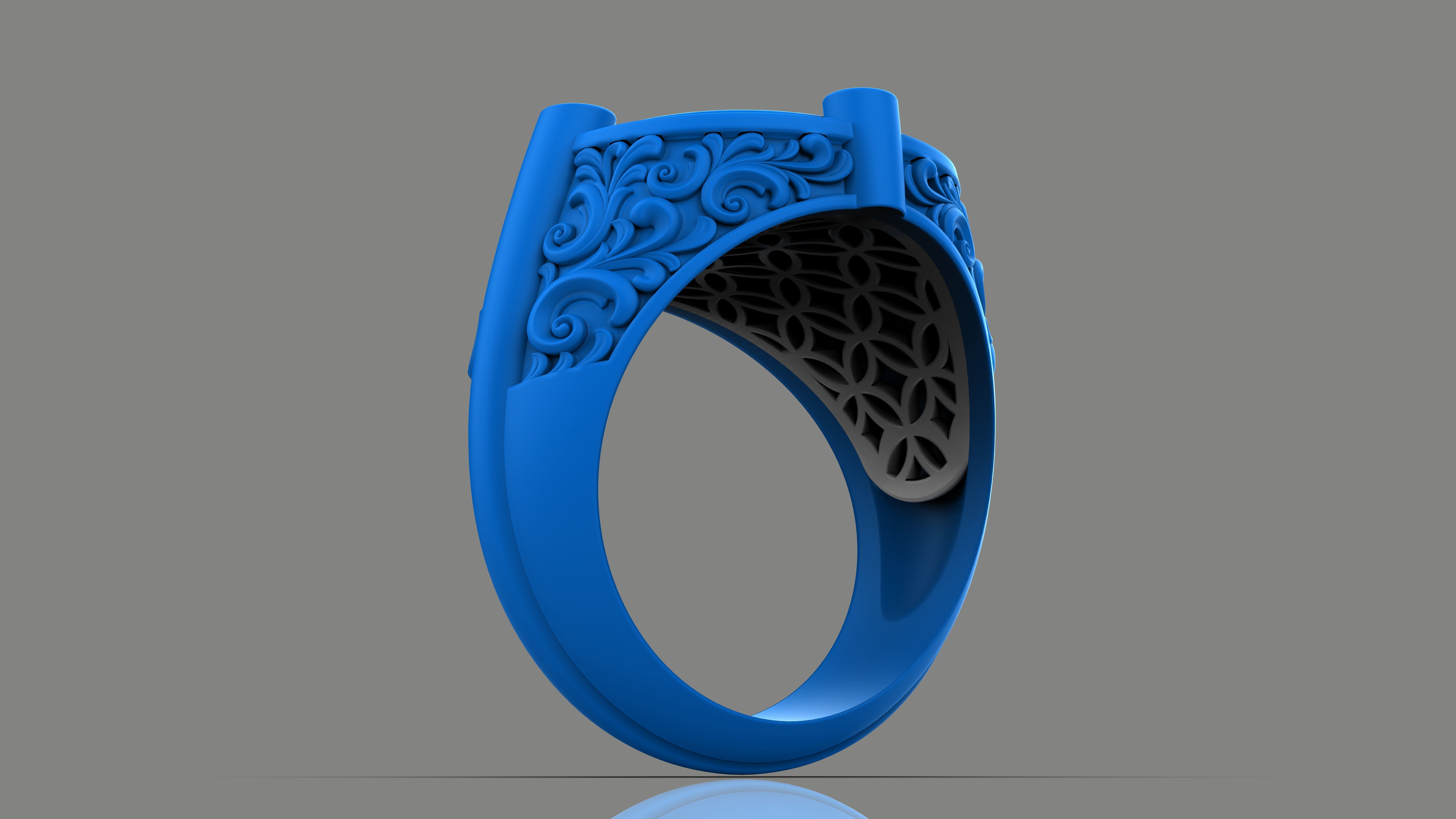 Jesus ring pattern 3D print model_9