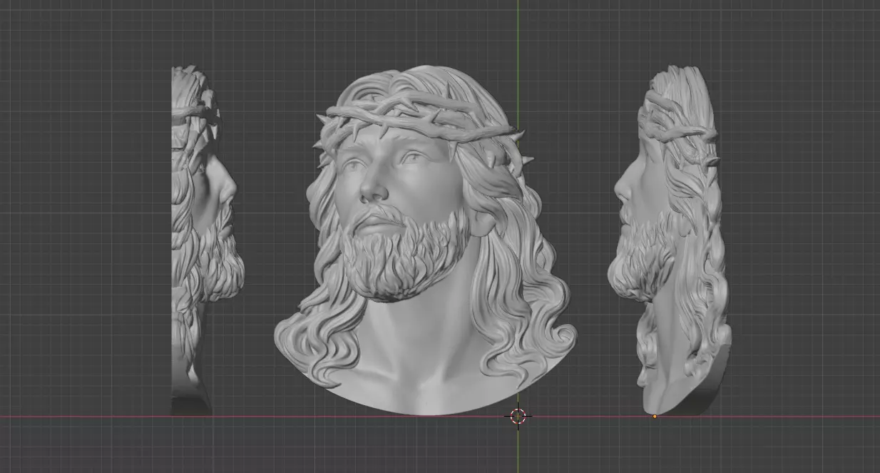 jesus head pendant 3D print model_0