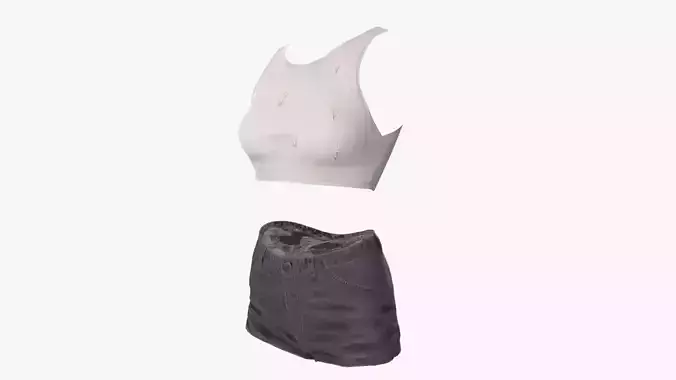 female mini top and jeans shorts denim 