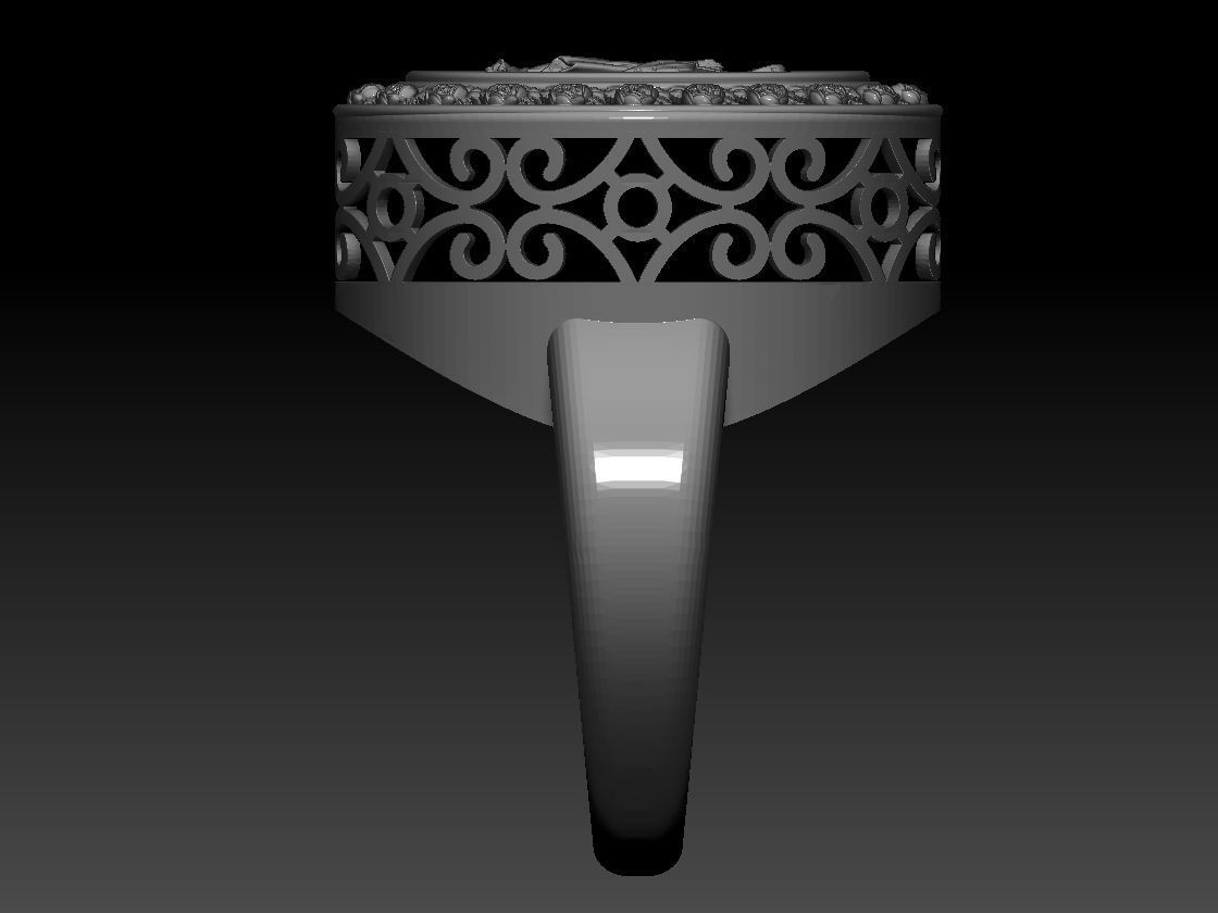 Guadalupe Our Lady Ring 3D Print Model  3D print model_8