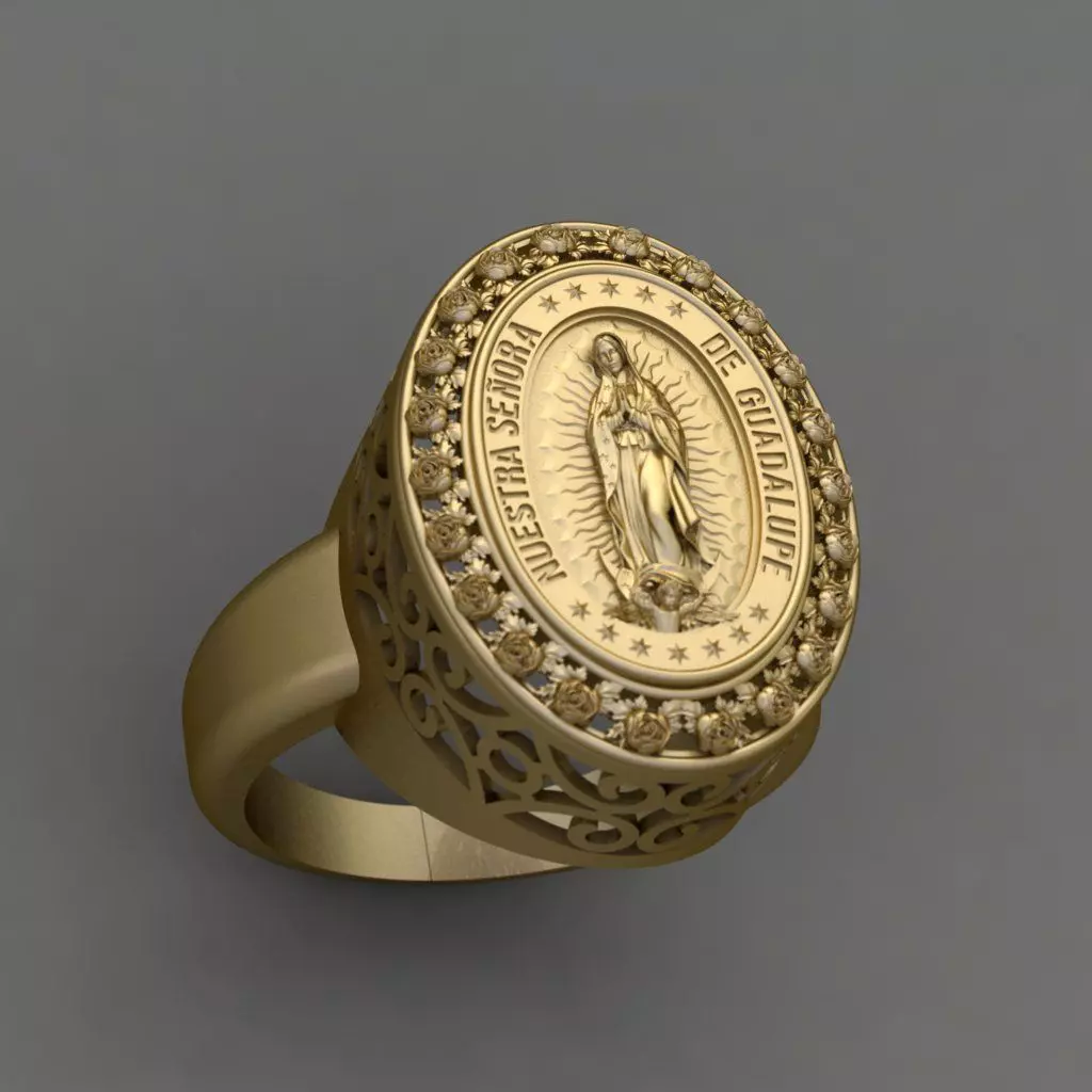 Guadalupe Our Lady Ring 3D Print Model  3D print model_0
