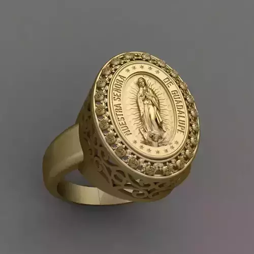 Guadalupe Our Lady Ring 3D Print Model 
