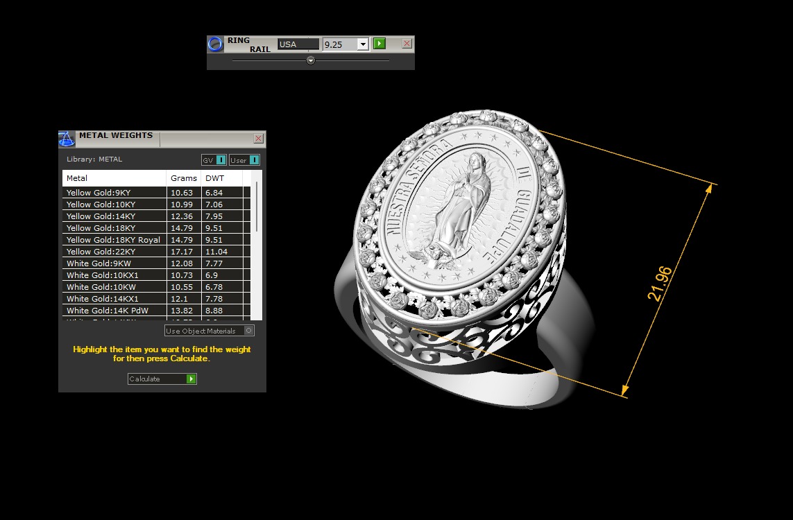 Guadalupe Our Lady Ring 3D Print Model  3D print model_5