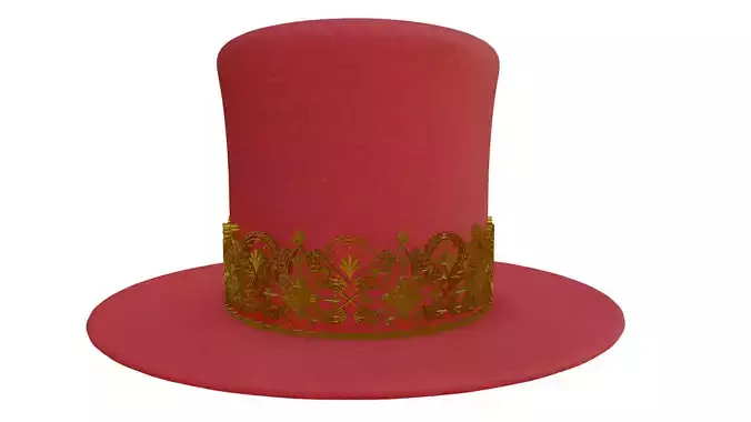 Top hat royal red gold 3D model