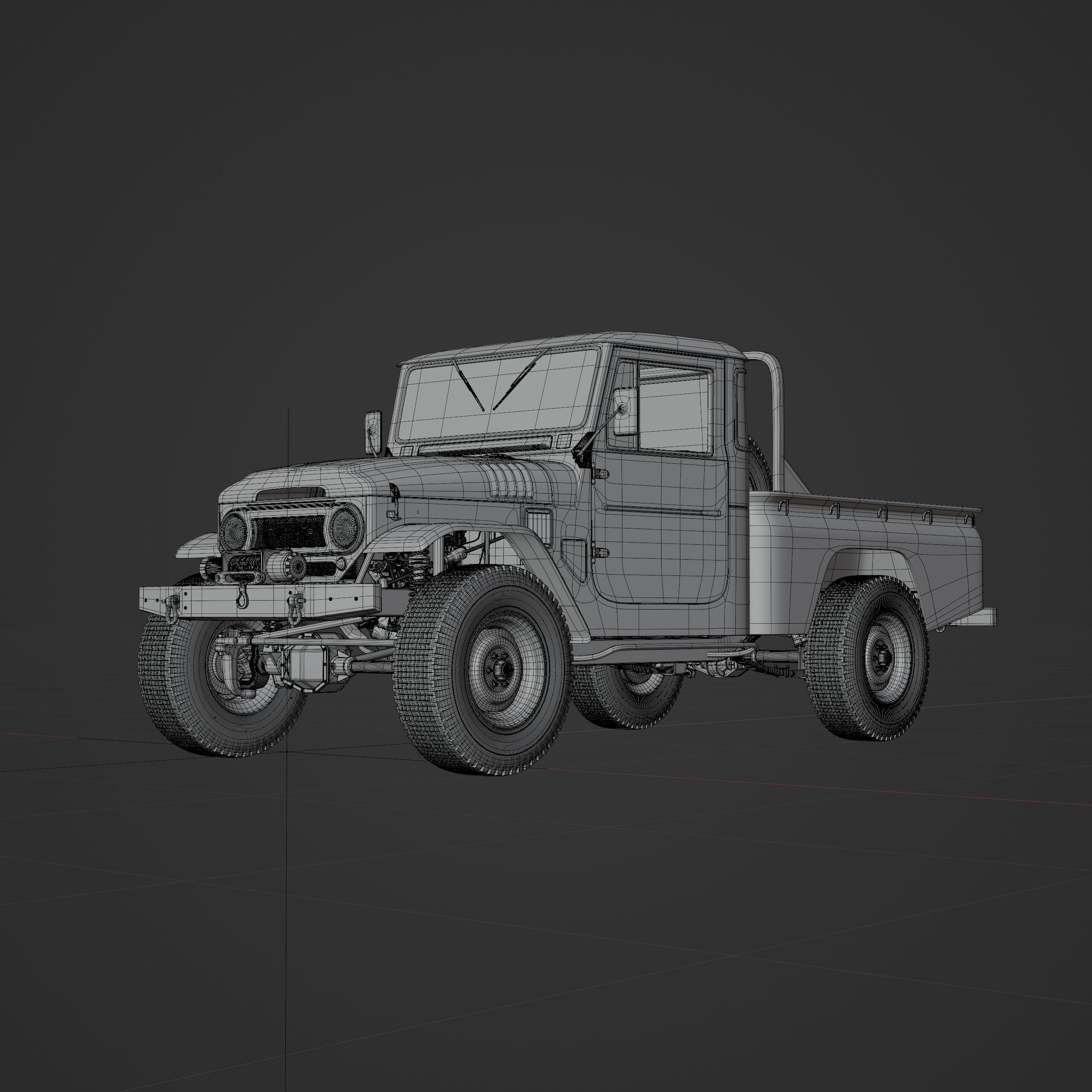 Toyota FJ45 Restomod Vintage Style 3D model_22