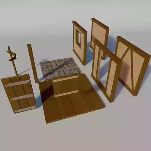 House Collection 10 Low Poly 3D model