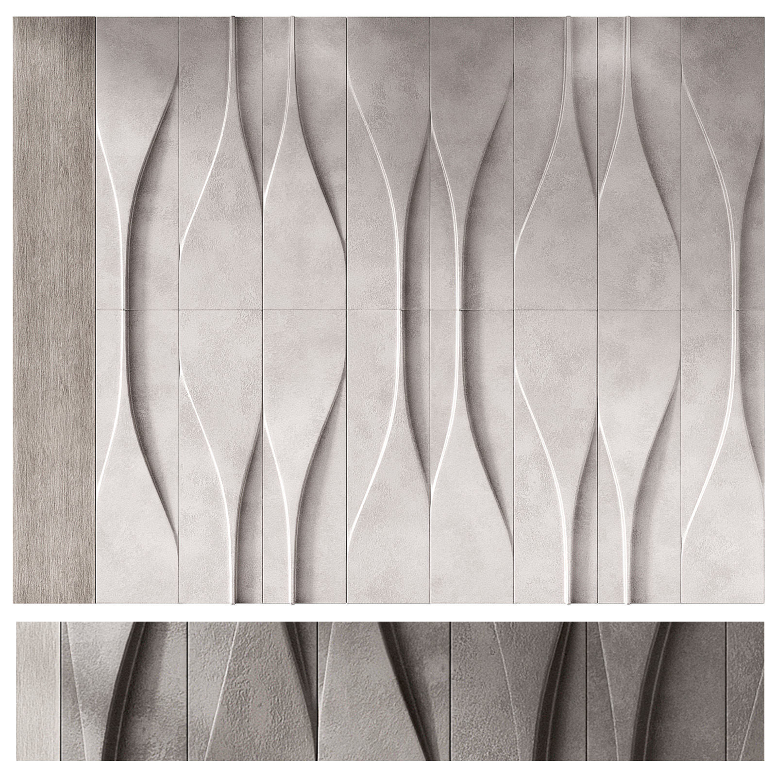 Wall decorative composition Modern panelling 2 3D model_6