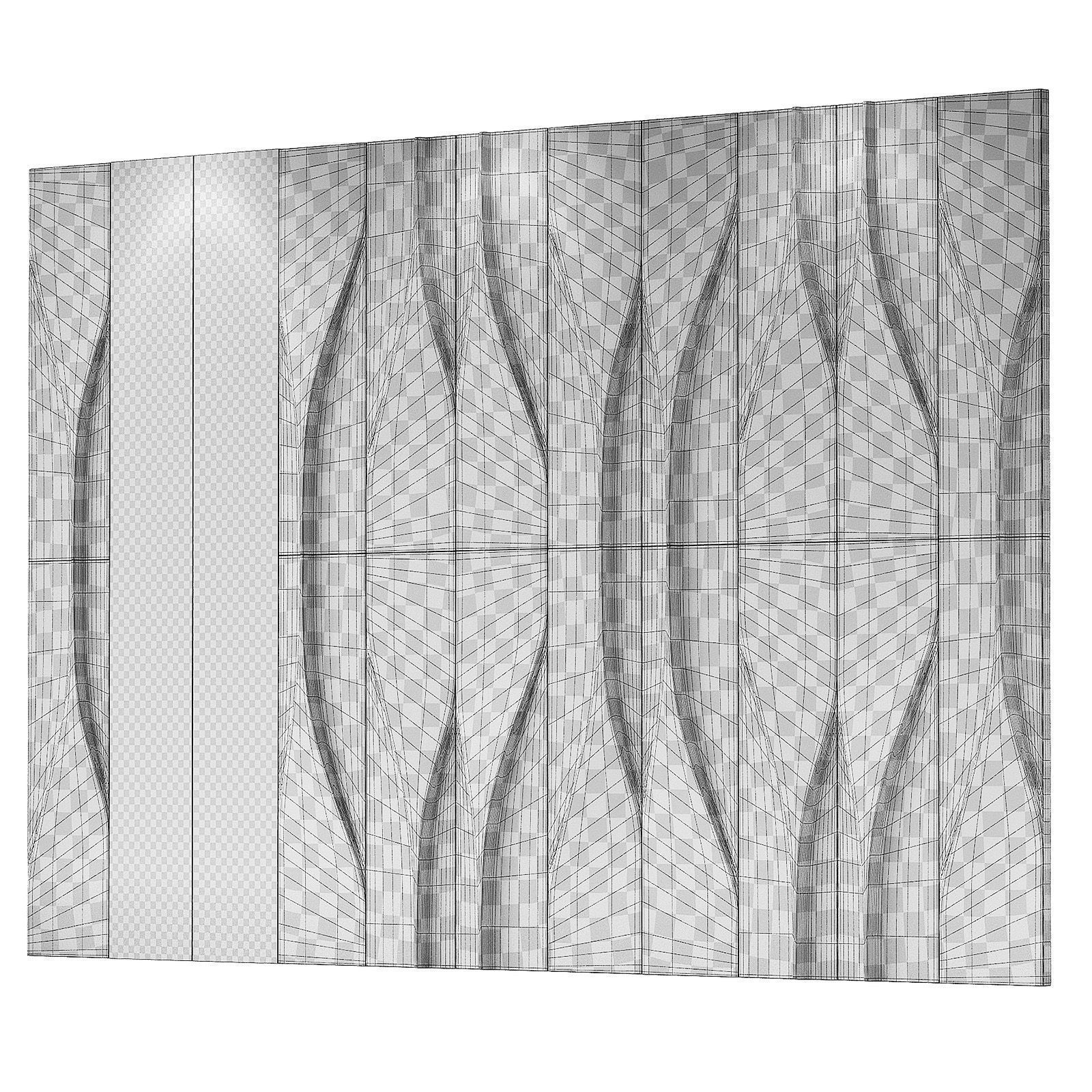Wall decorative composition Modern panelling 2 3D model_7