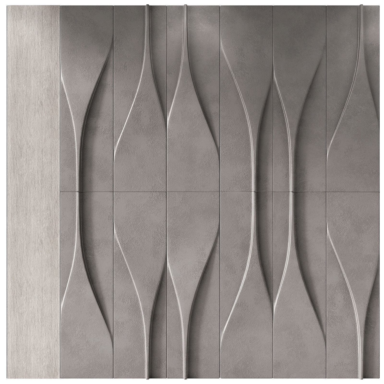 Wall decorative composition Modern panelling 2 3D model_4
